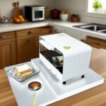 Suporte de micro-ondas antiderrapante em aço carbono, organiza bancadas e acomoda café, arroz e forno com segurança. - Imagem 3