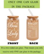 Presente Boss Lady 16oz com tampa de bambu, canudo e escova: ideal para chefe, mãe, colega e presentes de escritório. - Imagem 6