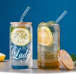 Presente Boss Lady 16oz com tampa de bambu, canudo e escova: ideal para chefe, mãe, colega e presentes de escritório. - Imagem 7