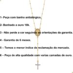 Colar Terço Nossa Senhora das Graças Banhado a Ouro 18k, antialérgico e elegante para uso unissex. - Imagem 3