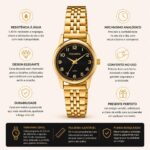 Relógio Mondaine Dourado Feminino 32425LPMVDE1: elegância e estilo para compor looks com sofisticação. - Imagem 6
