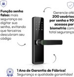 Fechadura Digital Stark Handle Avant Neo com Wi-Fi, biometria e travamento automático para mais segurança. - Imagem 4