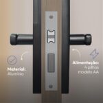 Fechadura Digital Stark Handle Avant Neo com Wi-Fi, biometria e travamento automático para mais segurança. - Imagem 6