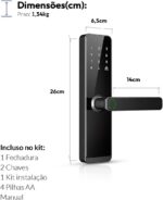 Fechadura Digital Stark Handle Avant Neo com Wi-Fi, biometria e travamento automático para mais segurança. - Imagem 8