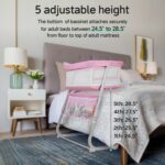 Berço de Cabeceira Cowiewie Rosa: 5 alturas, tela respirável 360° e design compacto para dormir ao lado do bebê com mais segurança. - Imagem 3