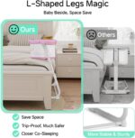 Berço de Cabeceira Cowiewie Rosa: 5 alturas, tela respirável 360° e design compacto para dormir ao lado do bebê com mais segurança. - Imagem 6