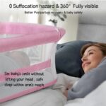Berço de Cabeceira Cowiewie Rosa: 5 alturas, tela respirável 360° e design compacto para dormir ao lado do bebê com mais segurança. - Imagem 8