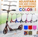 Hurtle Scooter dobrável de 2 rodas, guidão ajustável e deck antiderrapante para adolescentes e adultos - Imagem 6