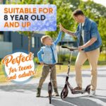 Hurtle Scooter dobrável de 2 rodas, guidão ajustável e deck antiderrapante para adolescentes e adultos - Imagem 7