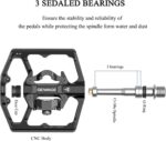 Pedais MTB dupla função compatíveis com SPD, plataforma antiderrapante, rolamento selado e instalação fácil para bike estrada e mountain bike - Imagem 4