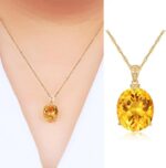 Colar Feminino Cristal Solar com Citrino: amuleto da prosperidade em prata 925 banhada a ouro, 45cm. - Imagem 4