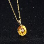 Colar Feminino Cristal Solar com Citrino: amuleto da prosperidade em prata 925 banhada a ouro, 45cm. - Imagem 7