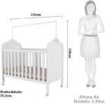 Berço Mini Cama 2 em 1 Elô Móveis Peroba Branco Brilho: conforto, praticidade e decoração elegante para o quarto do bebê. - Imagem 3