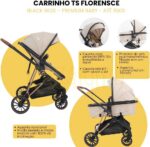 Carrinho Florence 6 em 1: conforto, segurança e travel system completo para o bebê desde o nascimento. - Imagem 4