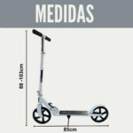 Patinete Adulto Dobrável 2 Rodas até 100 kg, leve, resistente e seguro para jovens e adultos, com altura ajustável e freio traseiro. - Imagem 5
