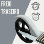 Patinete Adulto Dobrável 2 Rodas até 100 kg, leve, resistente e seguro para jovens e adultos, com altura ajustável e freio traseiro. - Imagem 6