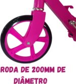 Patinete Adulto Dobrável Branco com Guidão Ajustável, freio traseiro e suporte até 100 kg para jovens e adultos - Imagem 3