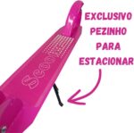 Patinete Adulto Dobrável Branco com Guidão Ajustável, freio traseiro e suporte até 100 kg para jovens e adultos - Imagem 5