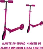 Patinete Adulto Dobrável Branco com Guidão Ajustável, freio traseiro e suporte até 100 kg para jovens e adultos - Imagem 7