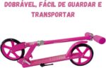 Patinete Adulto Dobrável Branco com Guidão Ajustável, freio traseiro e suporte até 100 kg para jovens e adultos - Imagem 8