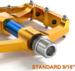 Pedais MTB 9/16" antiderrapantes com 3 rolamentos selados: leve, resistente e ideal para BMX e mountain bike. - Imagem 3