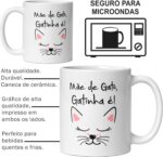 Caneca Mãe de Gato 325ml com caixinha e chaveiro: presente criativo, personalizado e premium para quem ama gatos. - Imagem 4