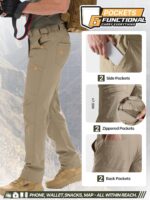 FREE SOLDIER calça cargo masculina: leve, impermeável e de secagem rápida para caminhada e aventura ao ar livre - Imagem 5
