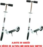 Patinete Adulto Dobrável Resistente Branco, 2 Rodas e até 100 kg para jovens e adultos, portátil e seguro - Imagem 3