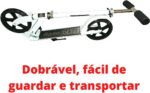 Patinete Adulto Dobrável Resistente Branco, 2 Rodas e até 100 kg para jovens e adultos, portátil e seguro - Imagem 5