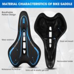 MSDADA Selim de gel para bike: conforto extra macio, impermeável e ergonômico para MTB, homens e mulheres - Imagem 3