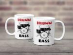 Caneca Bateria Drumm Bass personalizada, presente criativo para bateristas, com alta qualidade, cores vivas e acabamento premium. - Imagem 2