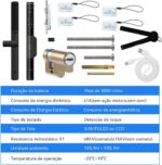 Fechadura Inteligente 6 em 1 para Porta de Alumínio: acesso facial, digital, cartão, senha, chave e app Tuya. Segurança e praticidade automáticas. - Imagem 4
