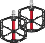 Pedais MZYRH MTB de liga de alumínio com 3 rolamentos, antiderrapantes e com refletores para mais segurança. - Imagem 3