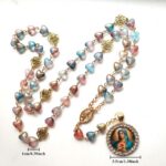 Rosário católico com Virgem Maria: colar de oração com pingente amuleto, ideal para fé e proteção. - Imagem 3