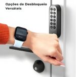 Fechadura Inteligente U200 Preta com Alexa, Google Home, Matter, impressão digital, NFC e bloqueio automático para sua casa inteligente. - Imagem 3