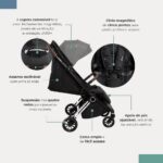 Carrinho Nivola Infanti: compacto, leve e prático, com fechamento automático, mosquiteiro, UV50+ e suporte até 22 kg. - Imagem 4