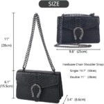 Bolsa tiracolo DEEPMEOW em couro PU com corrente: compacta, elegante e ideal para noite e eventos - Imagem 3