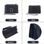 Bolsa tiracolo DEEPMEOW em couro PU com corrente: compacta, elegante e ideal para noite e eventos - Imagem 4
