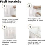 Tela Respirável para Mini Berço: proteção, conforto e ventilação para o bebê, com fácil instalação e segurança premium - Imagem 8