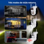 Câmera de Vigilância WiFi 6MP com dupla lente e visão noturna em cores para segurança residencial completa - Imagem 3