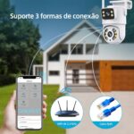 Câmera de Vigilância WiFi 6MP com dupla lente e visão noturna em cores para segurança residencial completa - Imagem 7