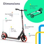 LaScoota Patinete ajustável, leve e dobrável com rodas grandes de 20 cm e capacidade de até 99,8 kg para crianças, adolescentes e adultos. - Imagem 7