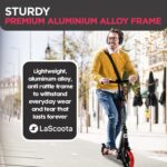 LaScoota Patinete ajustável, leve e dobrável com rodas grandes de 20 cm e capacidade de até 99,8 kg para crianças, adolescentes e adultos. - Imagem 9