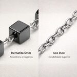 Terço São Bento Hematita 5mm em Aço Inox: resistente, elegante e ideal para oração diária ou presente religioso. - Imagem 3