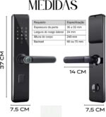 Fechadura Digital Biométrica Smart com senha, cartão IC e chave: segurança e praticidade para sua porta. - Imagem 8