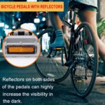 Pedais MTB 24 mm com refletores, plataforma larga em liga de alumínio leve e alta aderência para bike, BMX e estrada - Imagem 3