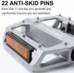 Pedais MTB 24 mm com refletores, plataforma larga em liga de alumínio leve e alta aderência para bike, BMX e estrada - Imagem 4