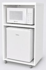 Bancada Bar para Embutir Frigobar e Microondas com rodízios: praticidade e acabamento premium para sua cozinha. - Imagem 3