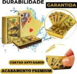 Baralho Dourado Luxo 54 Cartas: resistente à água, premium e ideal para poker, truco e presente sofisticado. - Imagem 4