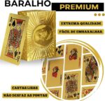 Baralho Dourado Luxo 54 Cartas: resistente à água, premium e ideal para poker, truco e presente sofisticado. - Imagem 5